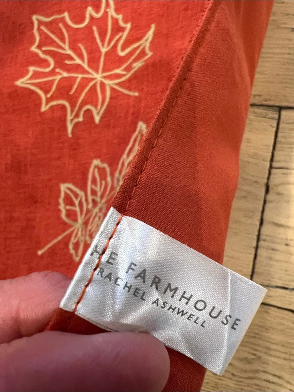Red Leaf-Print Table Runner - Home Dining